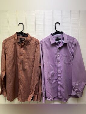 Johnston & Murphy Men’s XL Bundle of 2 Button Down Dress Shirts Designer